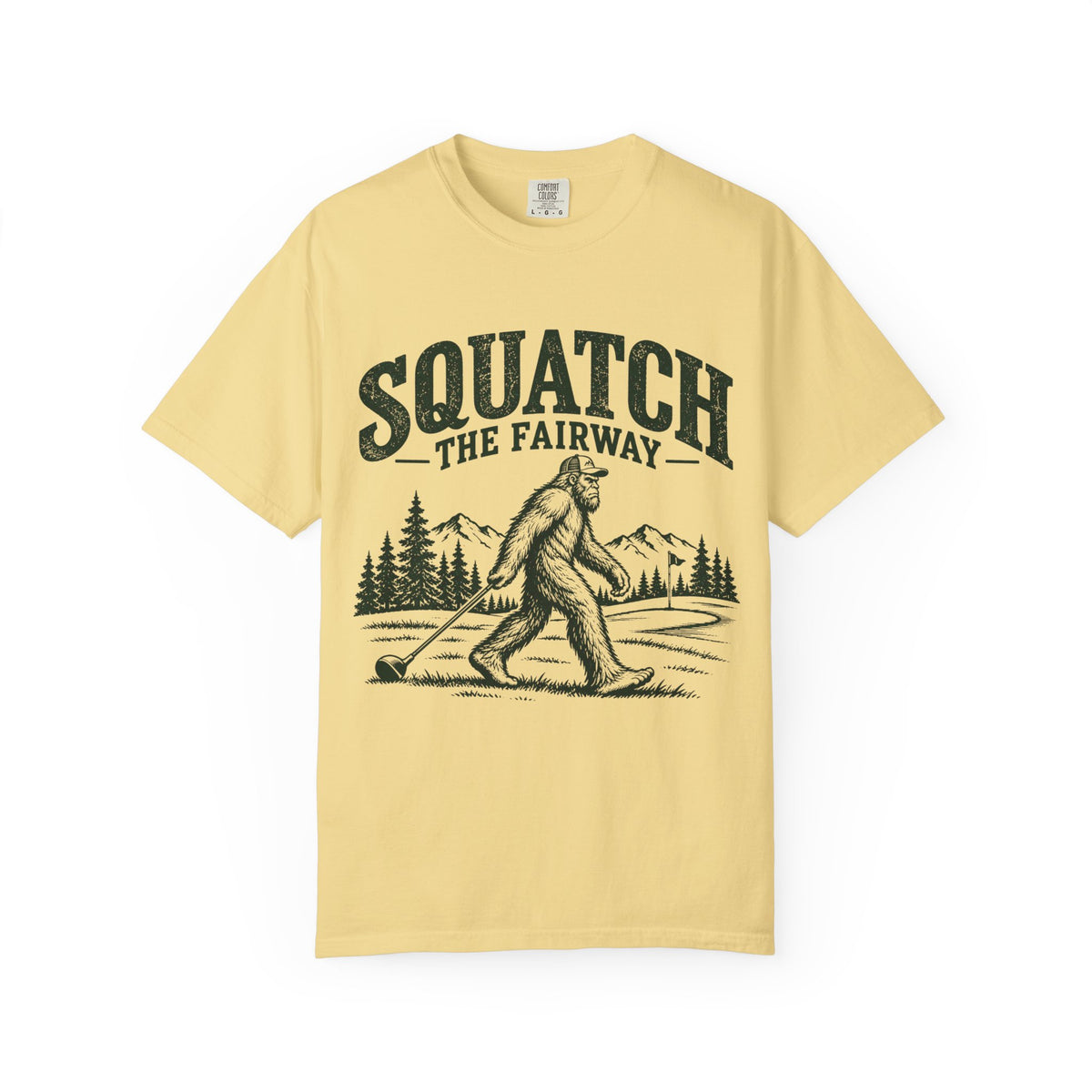 Squatch the Fairway Bigfoot Golf T-Shirt | Vintage Sasquatch Golfer Tee