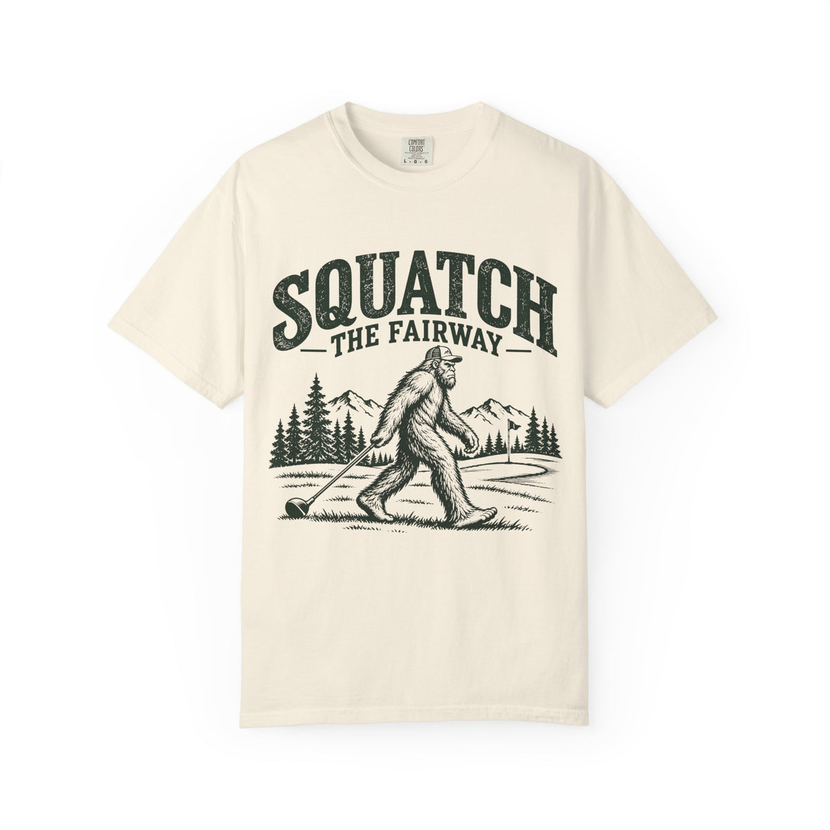 Squatch the Fairway Bigfoot Golf T-Shirt | Vintage Sasquatch Golfer Tee